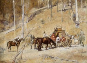 Tom Roberts, Bailed Up 1895. Oil on canvas, 134.5 x 182.8 cm. Art Gallery of New South Wales, Sydney.