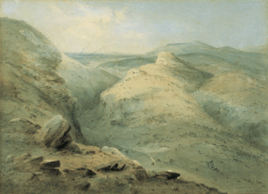 ST. Gill. Flinders Range, north of Mount Brown, c.1846. Watercolour on paper, 34.0 x 46.2 cm, Art Gallery of South Australia, Adelaide. 